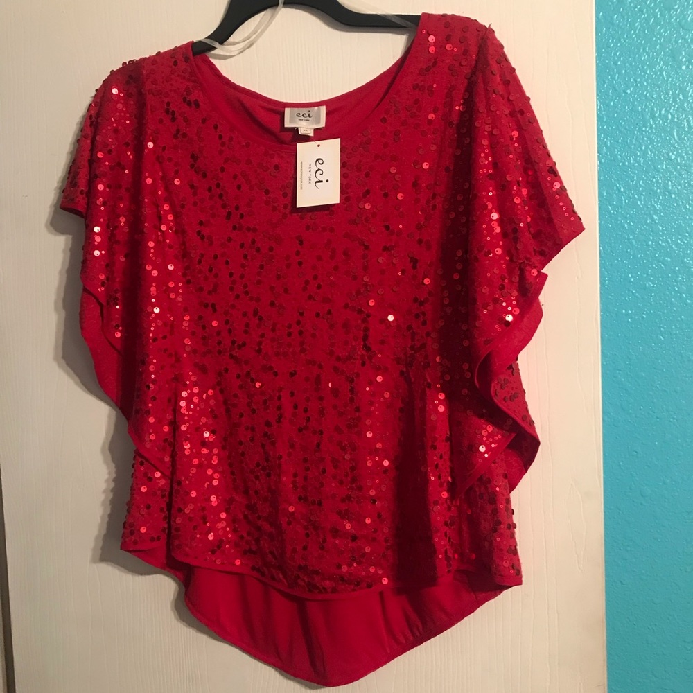 Red sequin top